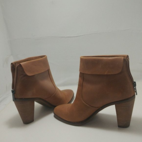 Lucky Brand Brown Leather Nycott Ankle Boots Size 7m - Picture 1 of 9